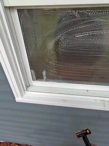 Soap on the glass before the squeegee pass