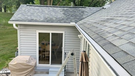 Roofline and gutter on a residential home