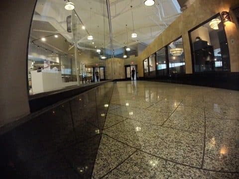 Interior glass walls after cleaning