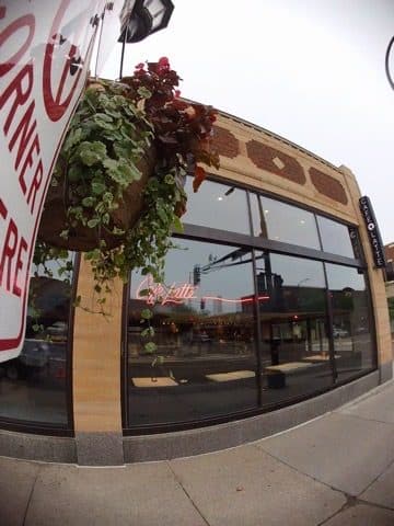 Cafe storefront glass after cleaning