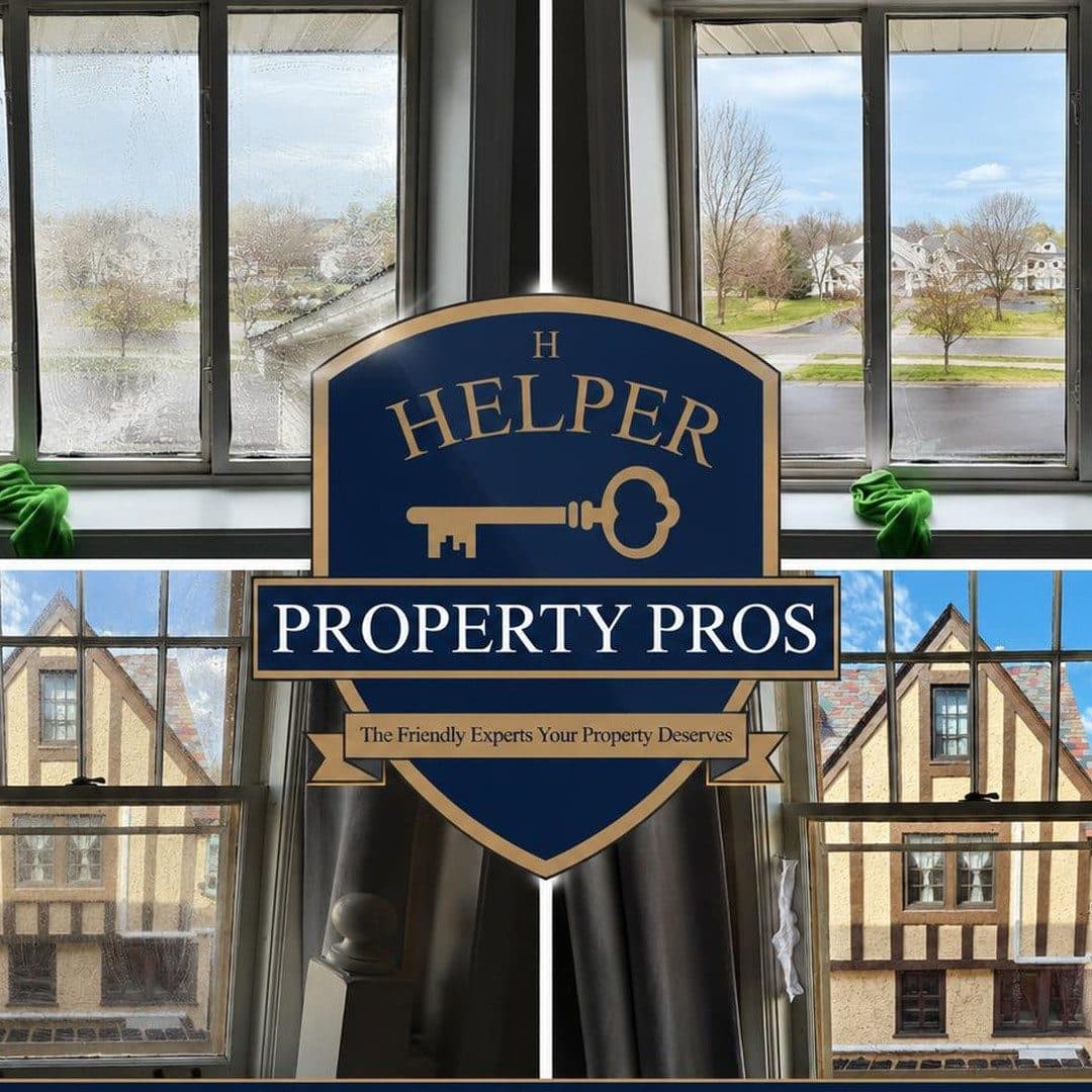 Window cleaning before and after, square